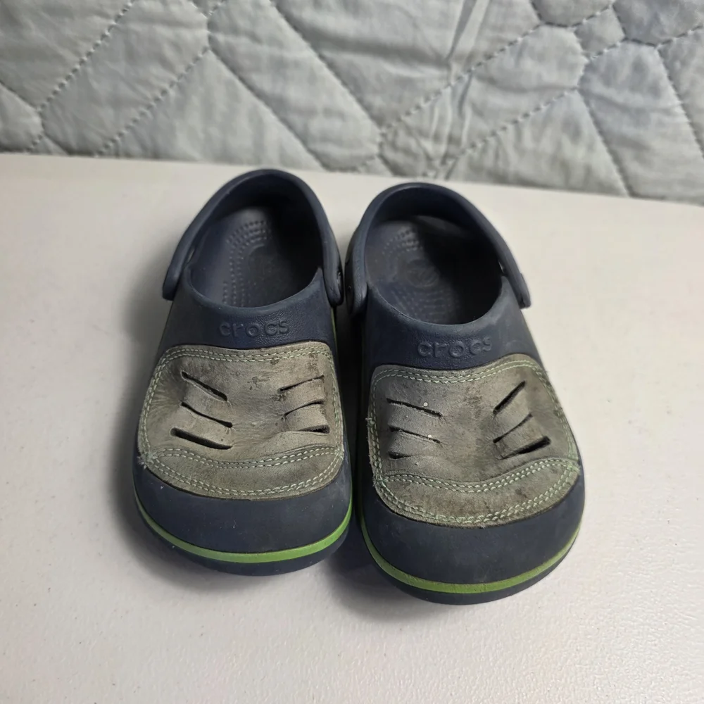 Crocs Yukon Vista Leather Top Brown Slip On Clogs Kids Toddler Size 10c11